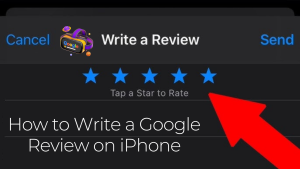 how to write a google review on iphone